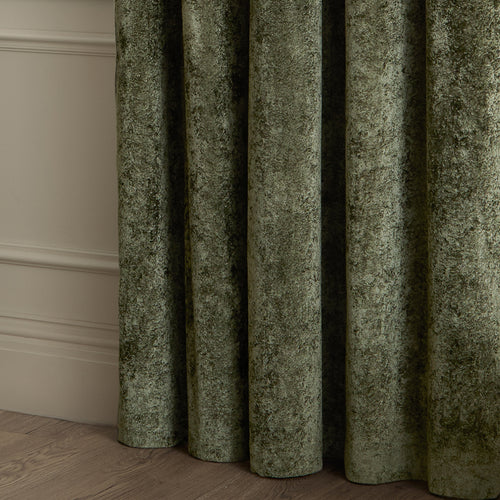 Lustre Velvet Fully Lined Eyelet Curtains Malachite Green