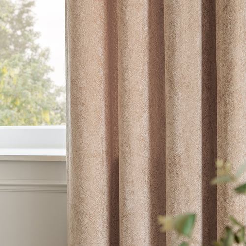Lustre Velvet Fully Lined Eyelet Curtains Oyster