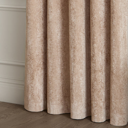 Lustre Velvet Fully Lined Eyelet Curtains Oyster