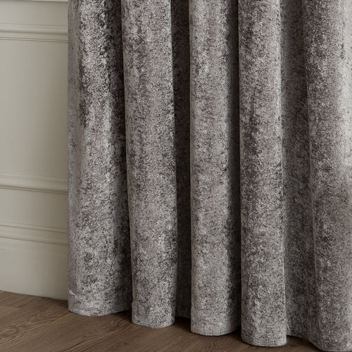 Lustre Velvet Fully Lined Eyelet Curtains Pewter