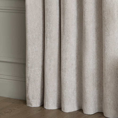 Lustre Velvet Fully Lined Eyelet Curtains Silver