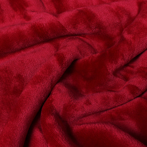 Plain Red Throws - Lux Sherpa Fleece Throw Red Essentials