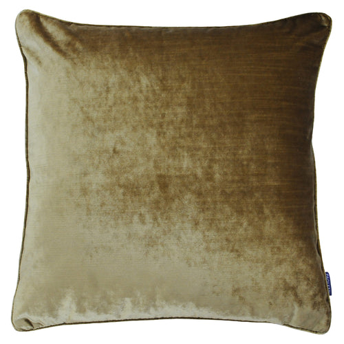 Plain Gold Cushions - Luxe Velvet Piped Cushion Cover Gold Paoletti