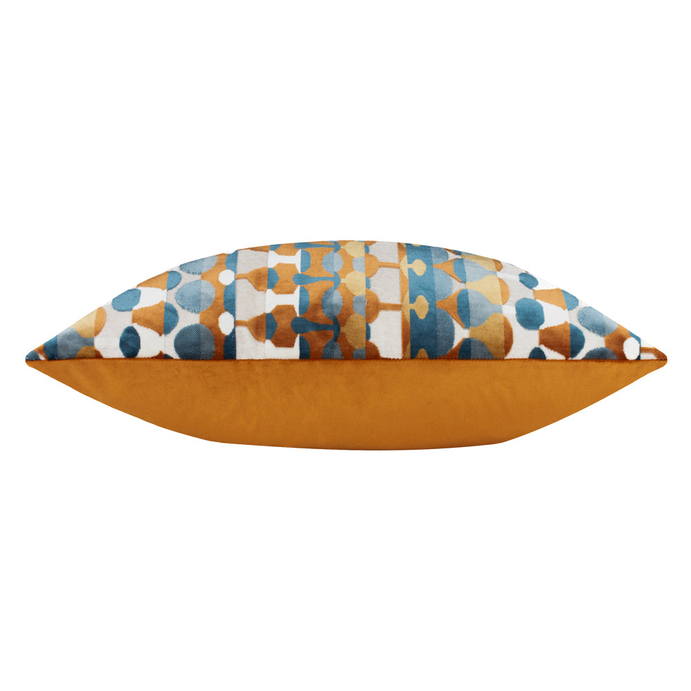 Metro Abstract Velvet Jacquard Cushion Ginger