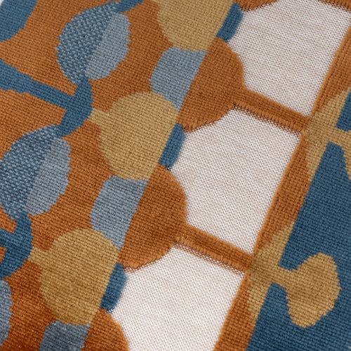 Metro Abstract Velvet Jacquard Cushion Ginger