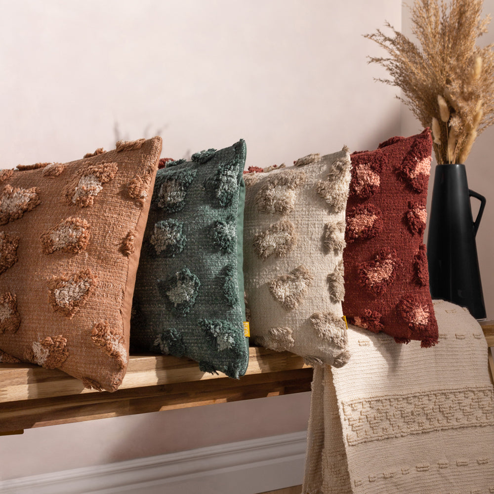Maeve Tufted Leopard Print Cushion Natural