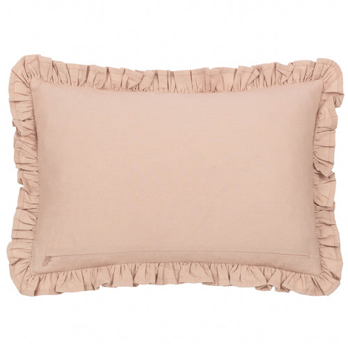 Floral Pink Cushions - Mae Embroidered Cotton Cushion Cover Petal Wylder