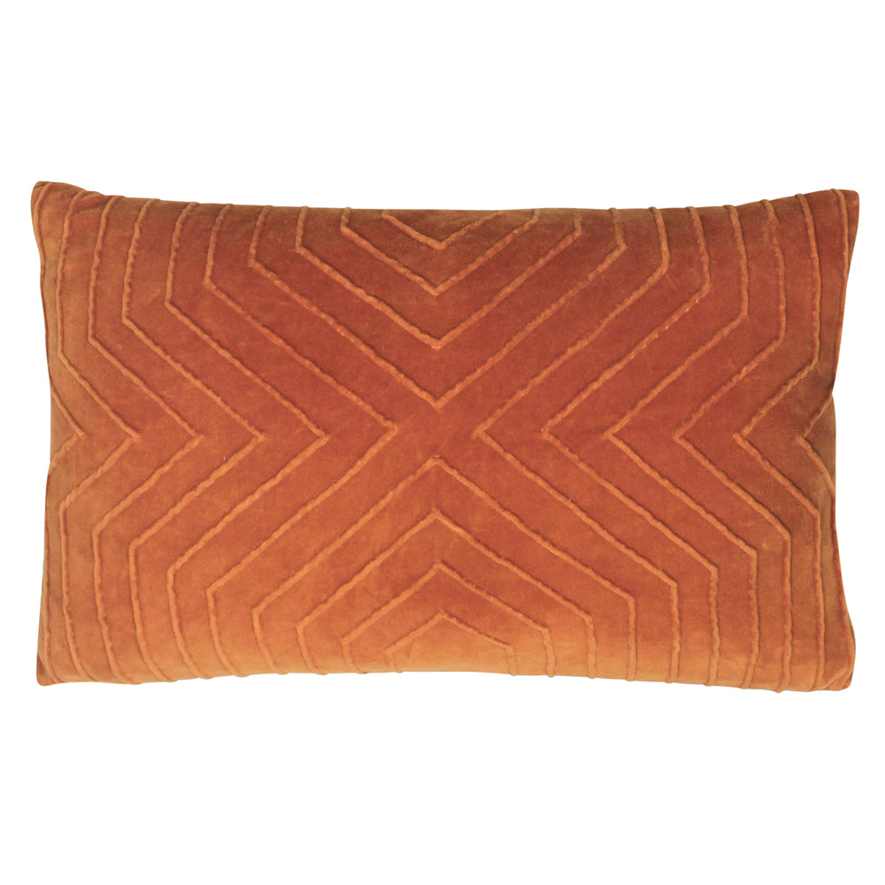 Mahal Orange Geometric Cushion Cover Rust Cushions furn. furn