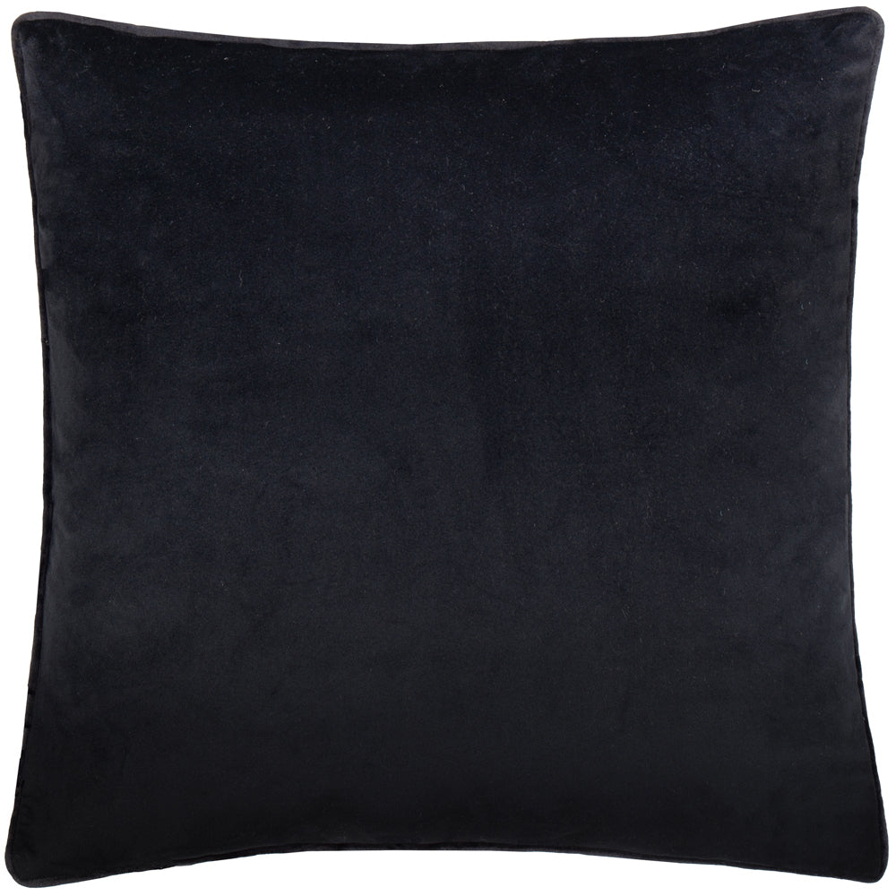 Malans Piped Velvet Cushion Black