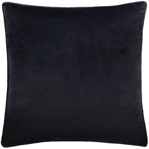 Geometric Black Cushions - Malans Piped Velvet Cushion Cover Black Hoem