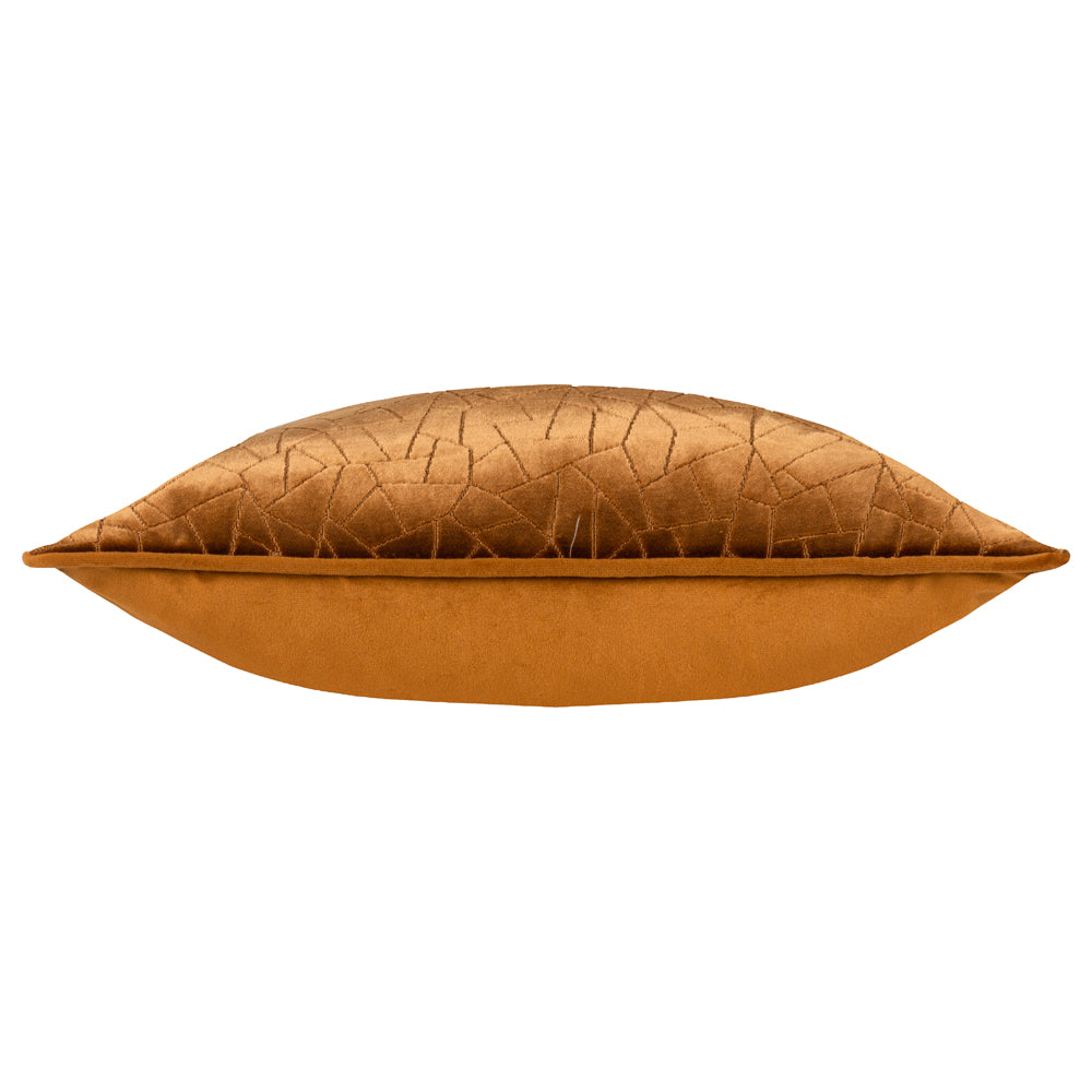 Malans Cut Velvet Piped Cushion Bronze