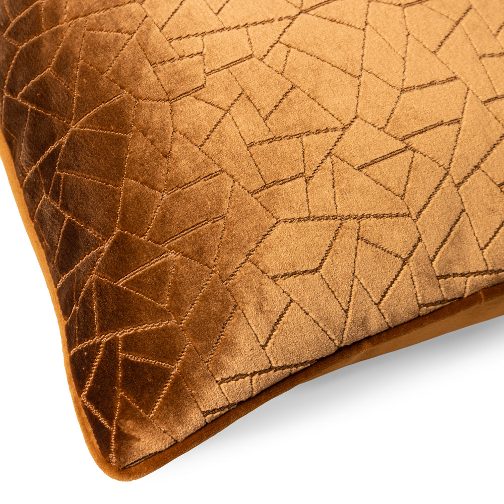 Malans Cut Velvet Piped Cushion Bronze