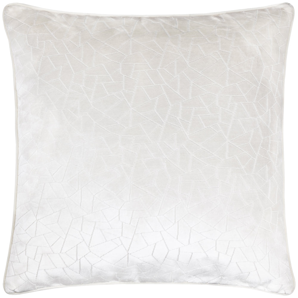 Malans Piped Velvet Cushion Milk