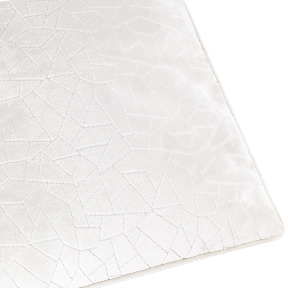 Malans Piped Velvet Cushion Milk