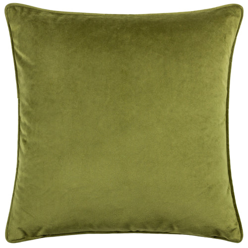 Geometric Green Cushions - Malans Cut Velvet Piped Cushion Cover Olive HÖEM