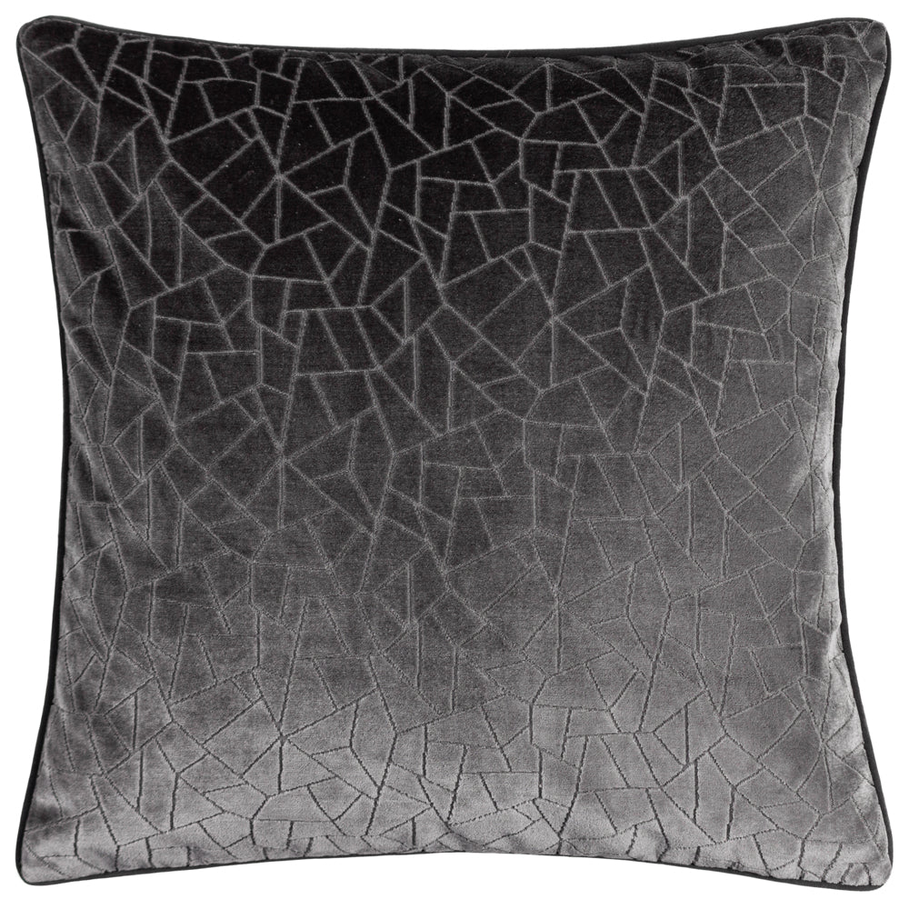 Malans Cut Velvet Piped Cushion Stargazer Grey