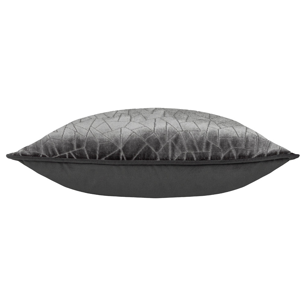 Malans Cut Velvet Piped Cushion Stargazer Grey