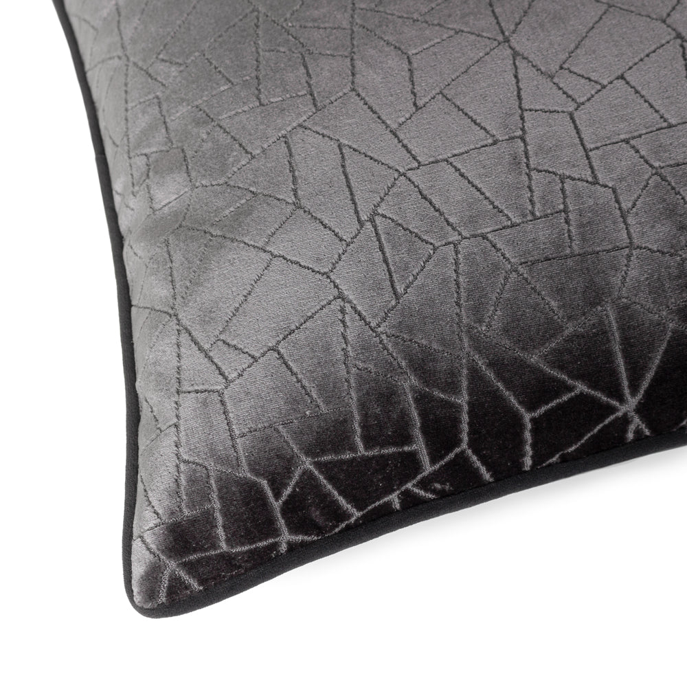 Malans Cut Velvet Piped Cushion Stargazer Grey