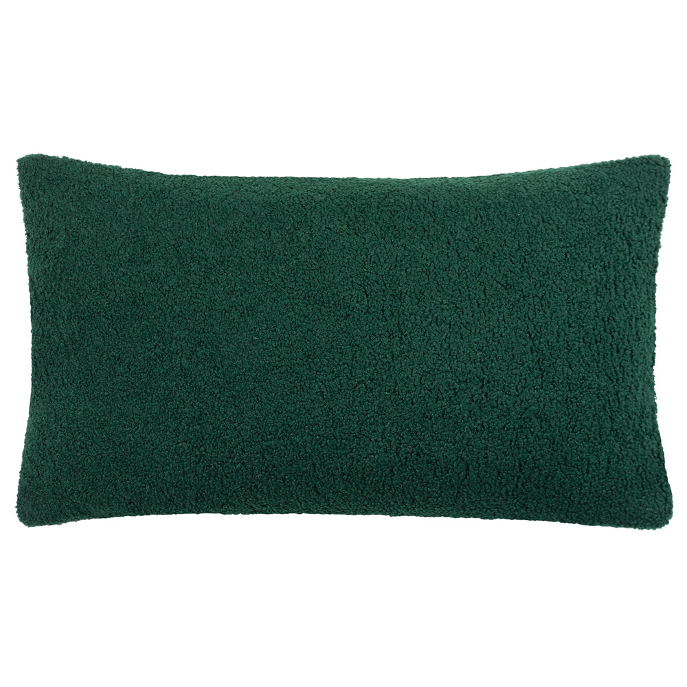 Malham Fleece Rectangular Cushion Emerald