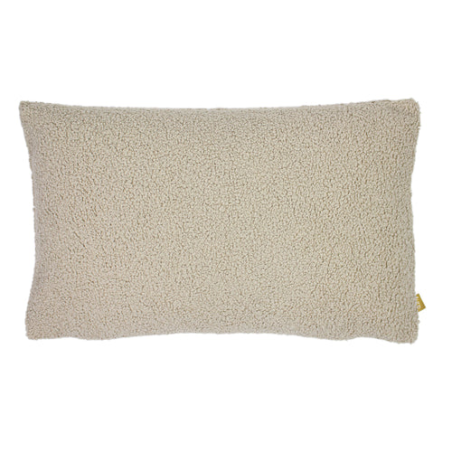 Plain Beige Cushions - Malham Fleece Rectangular Cushion Cover Latte furn.