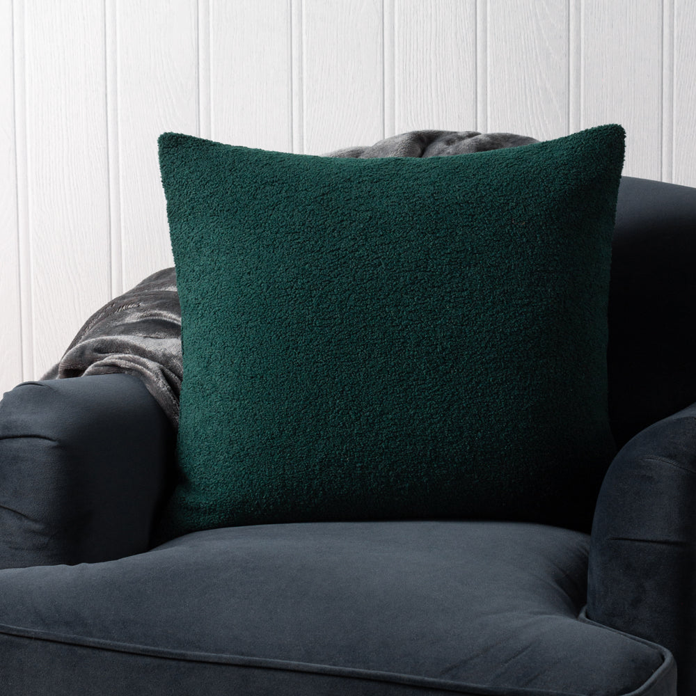 Malham Fleece Rectangular Cushion Emerald