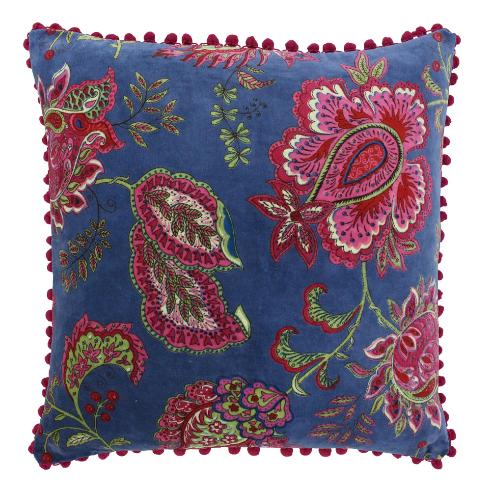 Red sale & Blue Paisley Flower Pillow Blanket