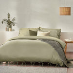 Yard Mallow Bow Tie Duvet Cover Set in Soft Sage