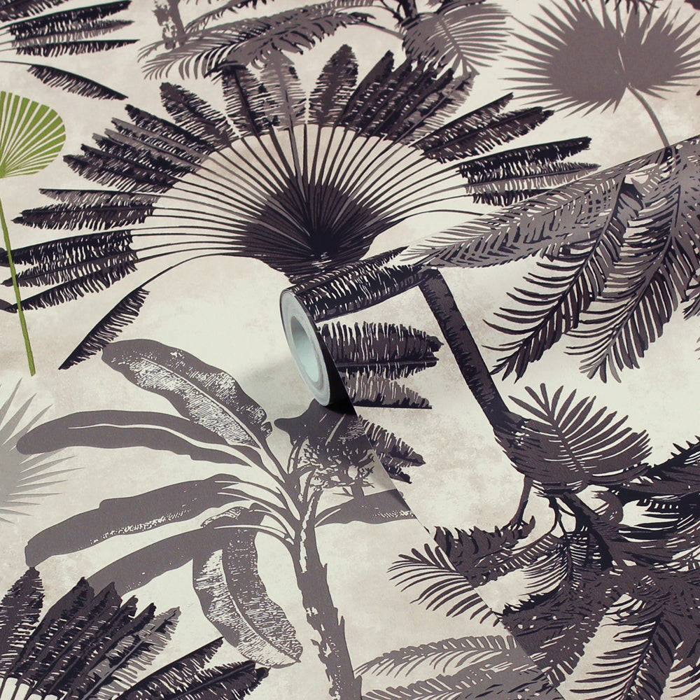 Malaysian Wallpaper Blush/Charcoal