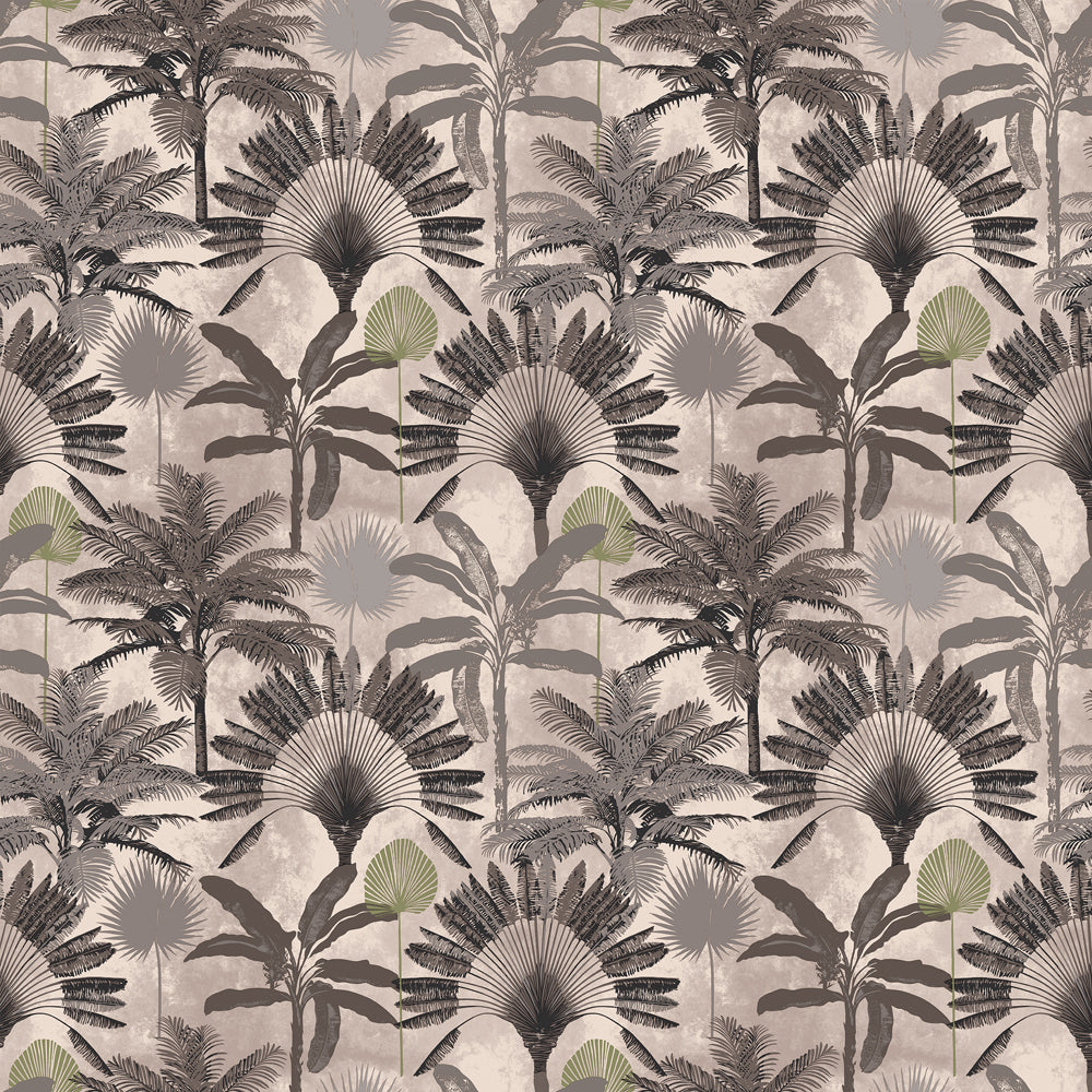 Floral Pink Wallpaper - Malaysian  Wallpaper Blush/Charcoal furn.
