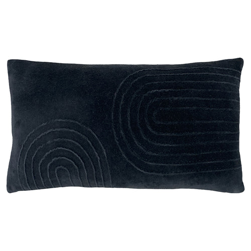 Plain Black Cushions - Mangata Soft Velvet Cushion Cover Black furn.
