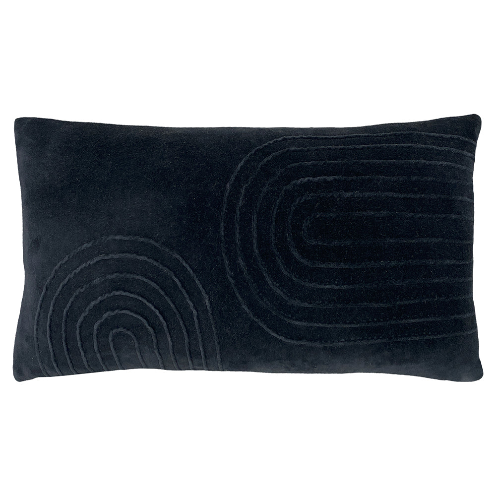 Plain Black Cushions - Mangata Soft Velvet Cushion Cover Black furn.