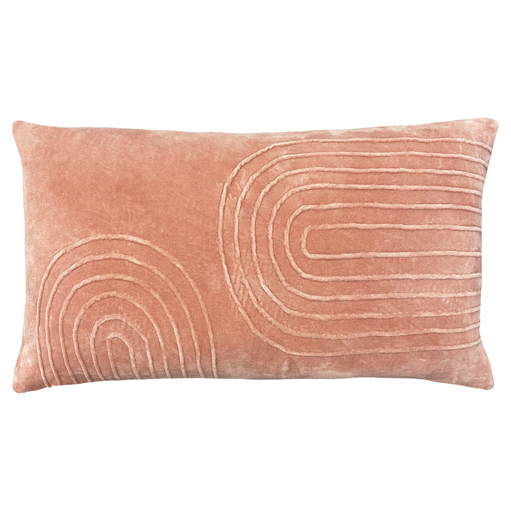 Plain Pink Cushions - Mangata Soft Velvet Cushion Cover Blush furn.
