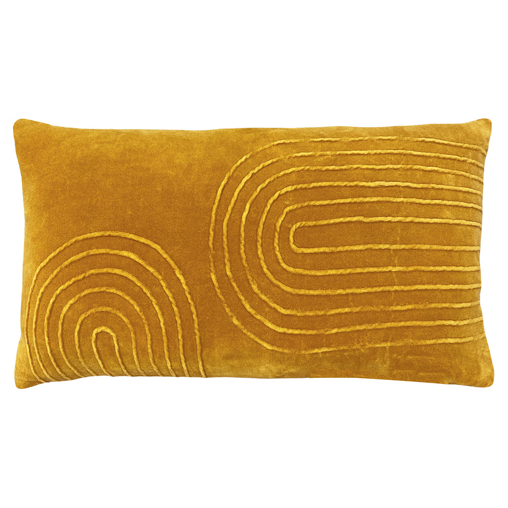 Plain Yellow Cushions - Mangata Soft Velvet Cushion Cover Ochre furn.