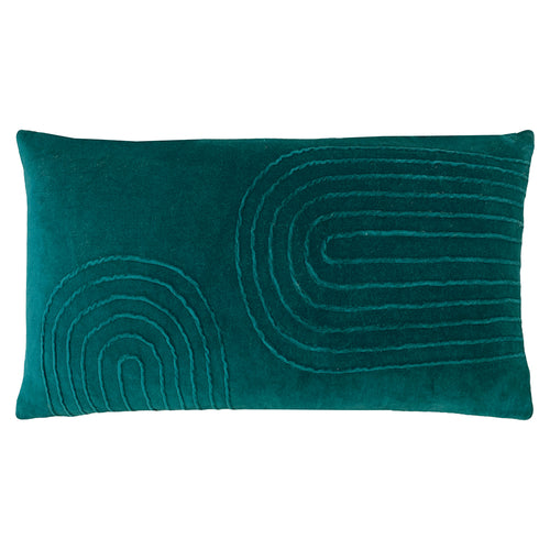 Plain Blue Cushions - Mangata Soft Velvet Cushion Cover Teal furn.