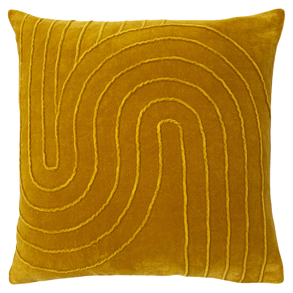 Mangata Soft Velvet Cushion Ochre