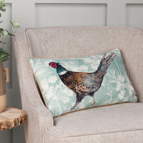 Floral Beige Cushions - Manor Pheasant Cushion Cover Natural Wylder