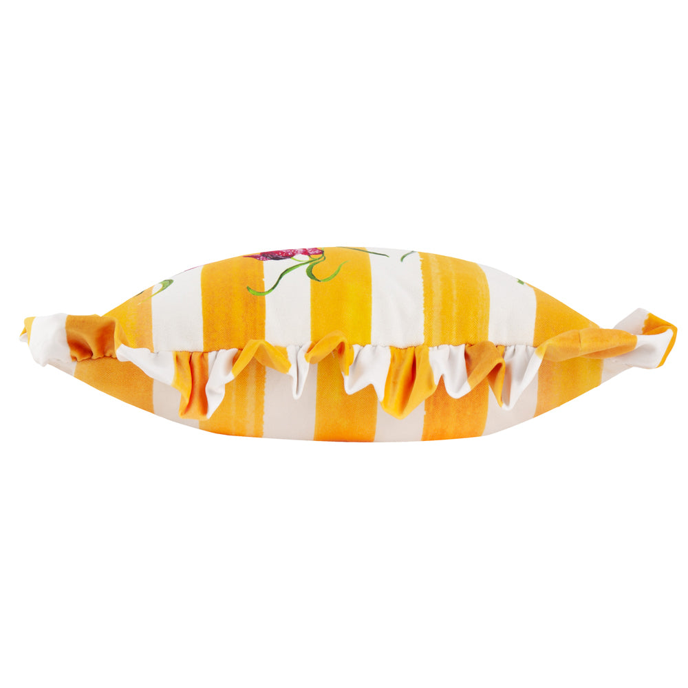 Marais Fritillaries Printed Chenille Cushion Yellow