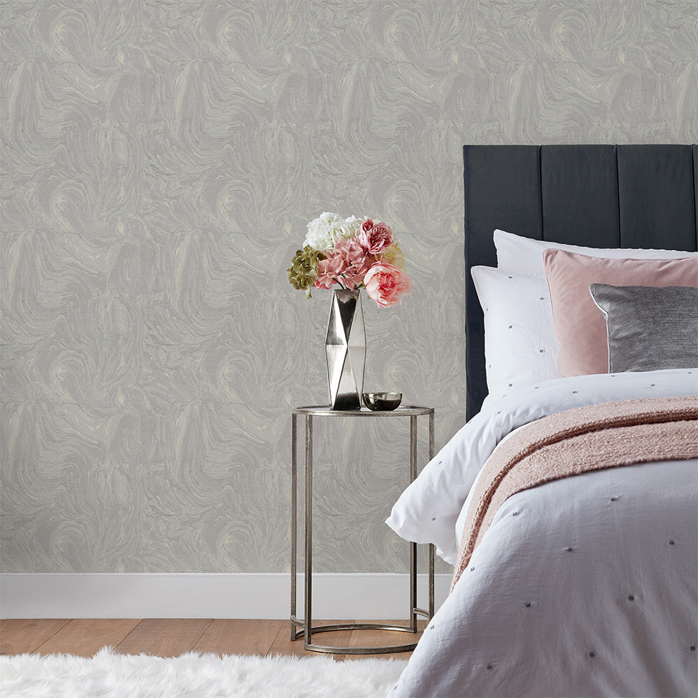 Marble Vinyl Wallpaper Sample Grey