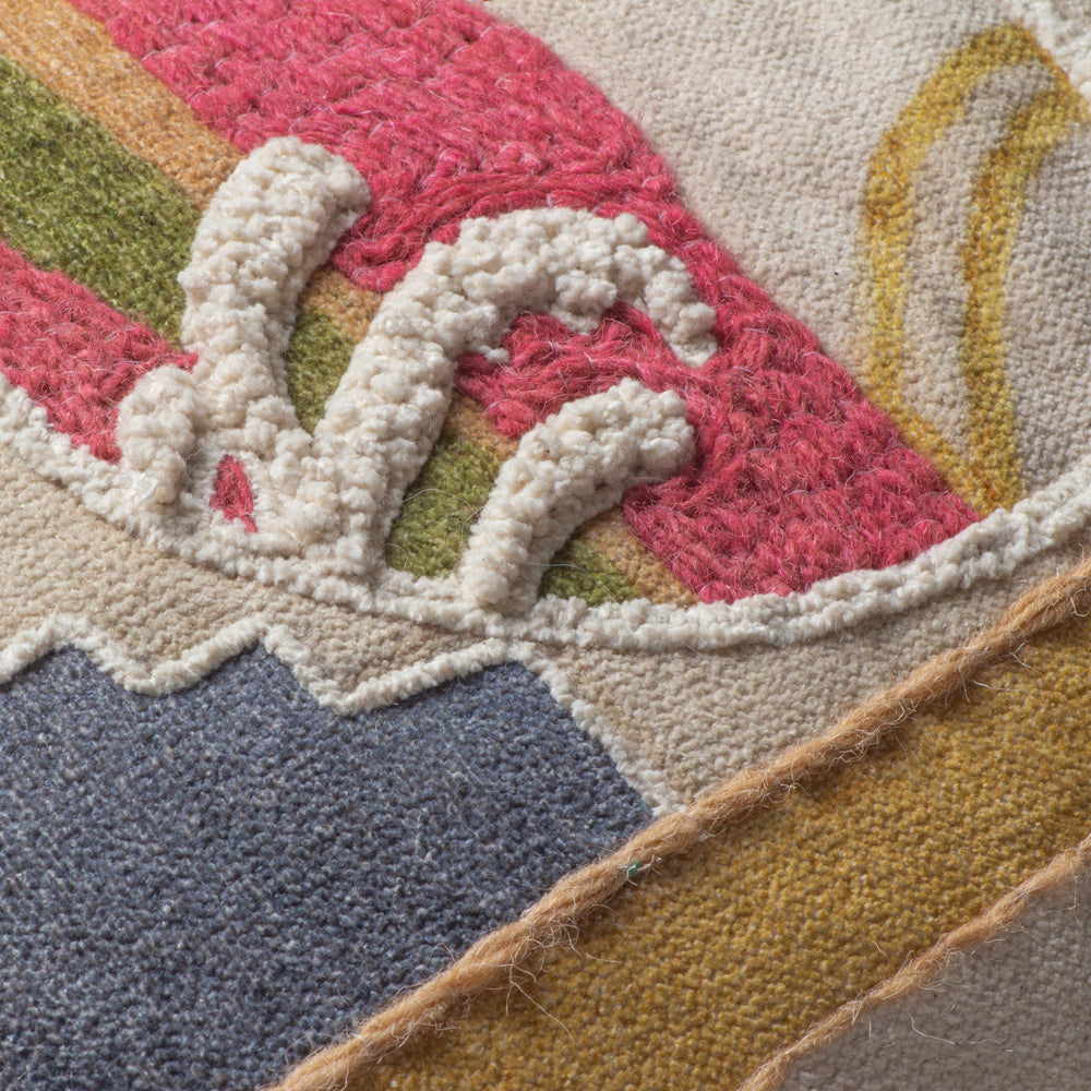 Margo Embroidered Piped Cushion Latte
