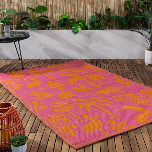 Jungle Orange Rugs - Marula Indoor/Outdoor 100% Recycled Rug Orange/Pink furn.