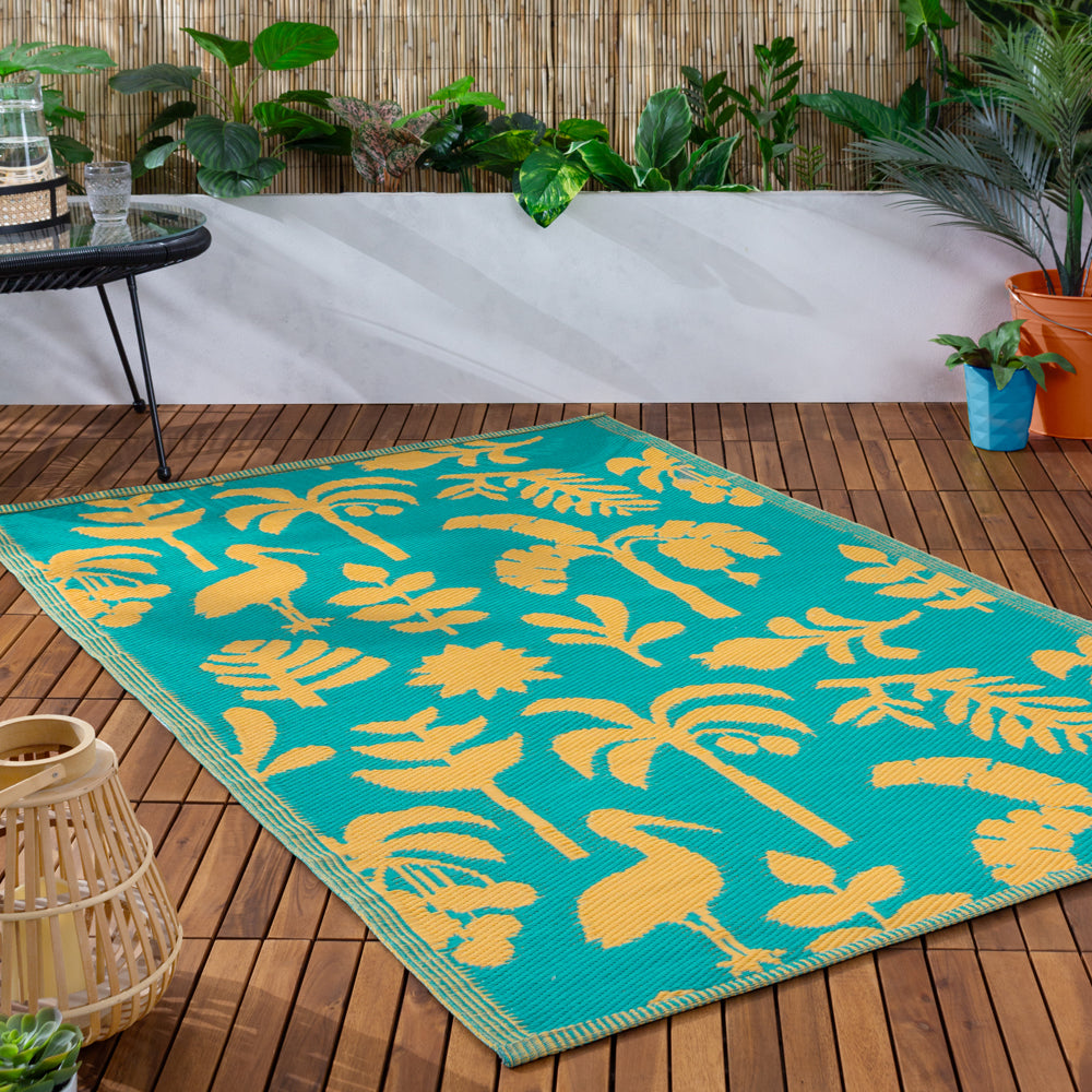Marula Outdoor Rug Yellow/Teal