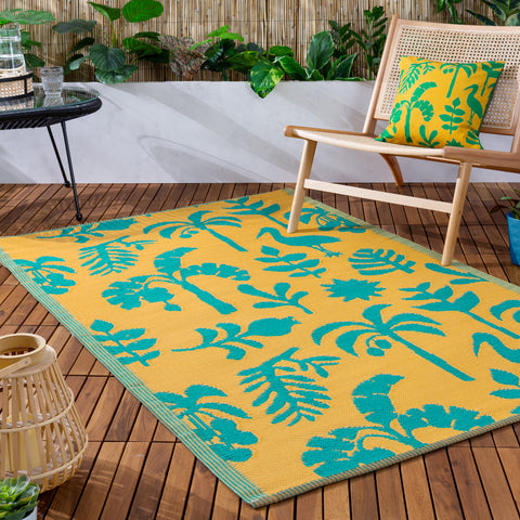 Marula Blue Outdoor Rug | Yellow/Teal Rugs | furn. – Furn.com
