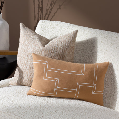 Geometric Brown Cushions - Marzena Geometric Cushion Cover Toffee HÖEM