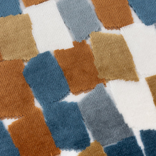 Metro Blocks Velvet Jacquard Cushion Ginger