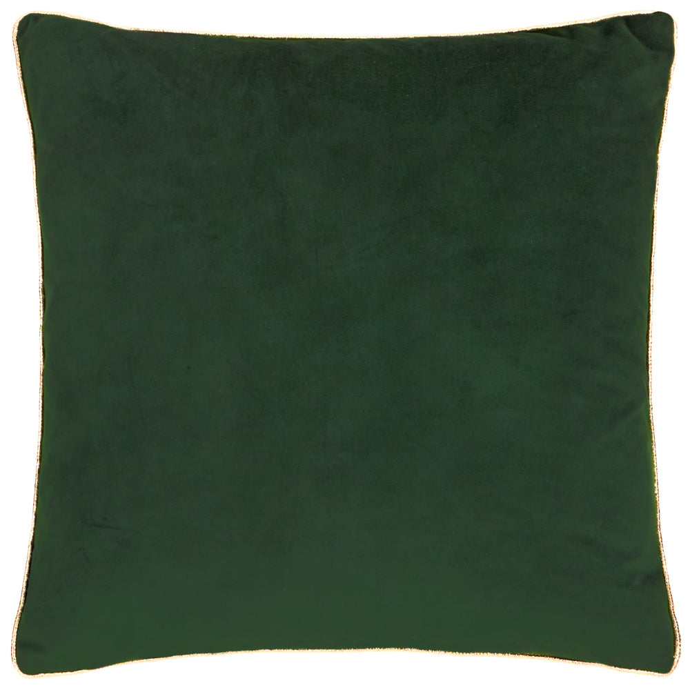 Merry Christmas Velvet Cushion Ecru/Dark Green