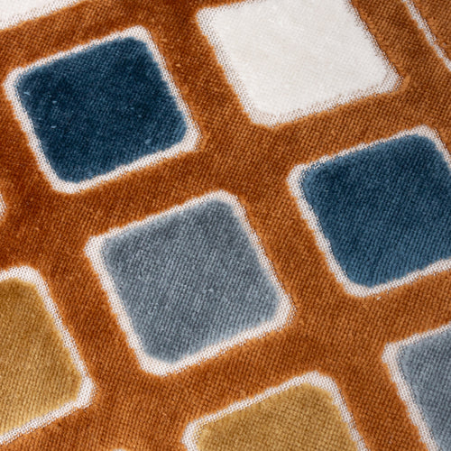 Metro Diamond Velvet Cushion Ginger