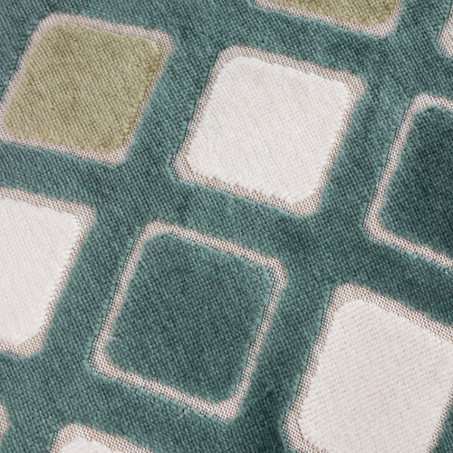 Metro Diamond Velvet Cushion Green