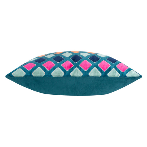 Metro Diamond Velvet Cushion Multicolour