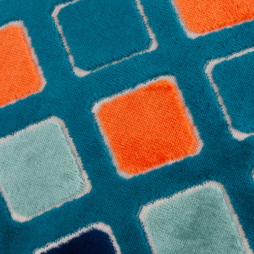 Metro Diamond Velvet Cushion Multicolour