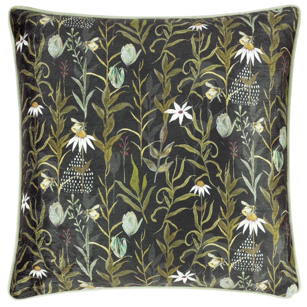 Meadow Bloom Repeat Printed Chenille Cushion Multicolour